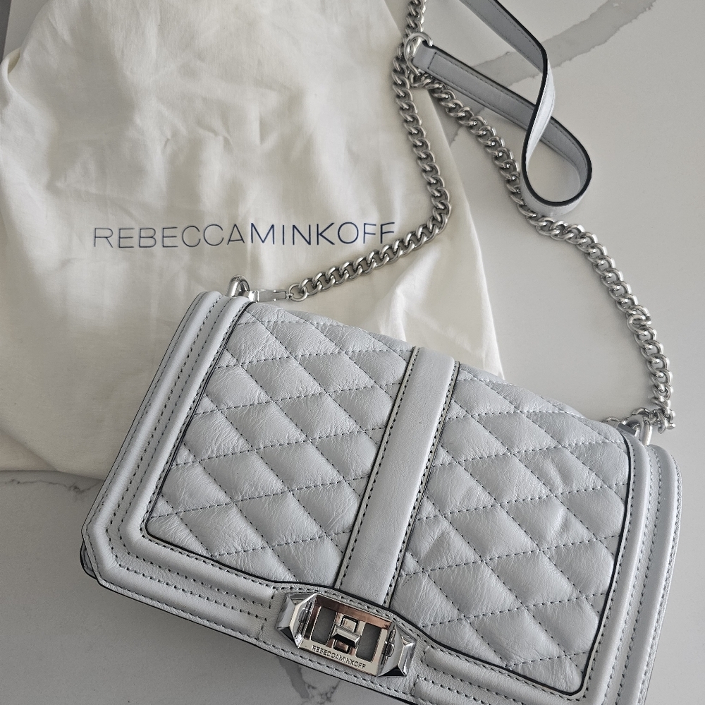 Rebecca Minkoff Quilted Light Blue Crossbody Bag
